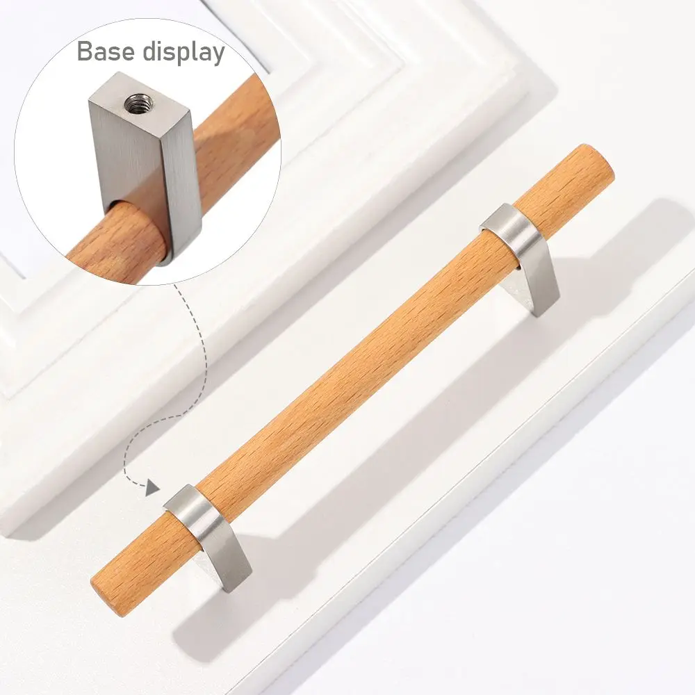 Zinc Alloy Wood Door Handle 96/128mm Bedroom Wardrobe Bookcase Kitchen Cupboard Door Pulls Modern Simple Furniture Hardware