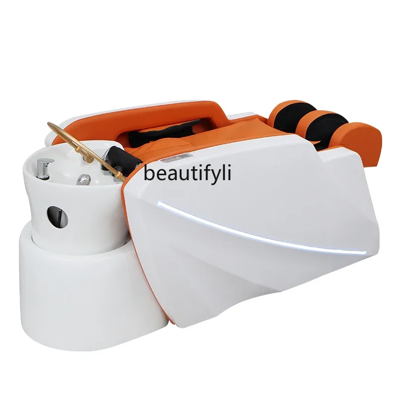 High-End Intelligent Massage Shampoo Bed Barber Shop Constant Temperature Water Circulation Multifunctional Head Therapy Bed intelligent electric massage shampoo bed water circulation fumigation heating constant temperature multifunctional flushing bed