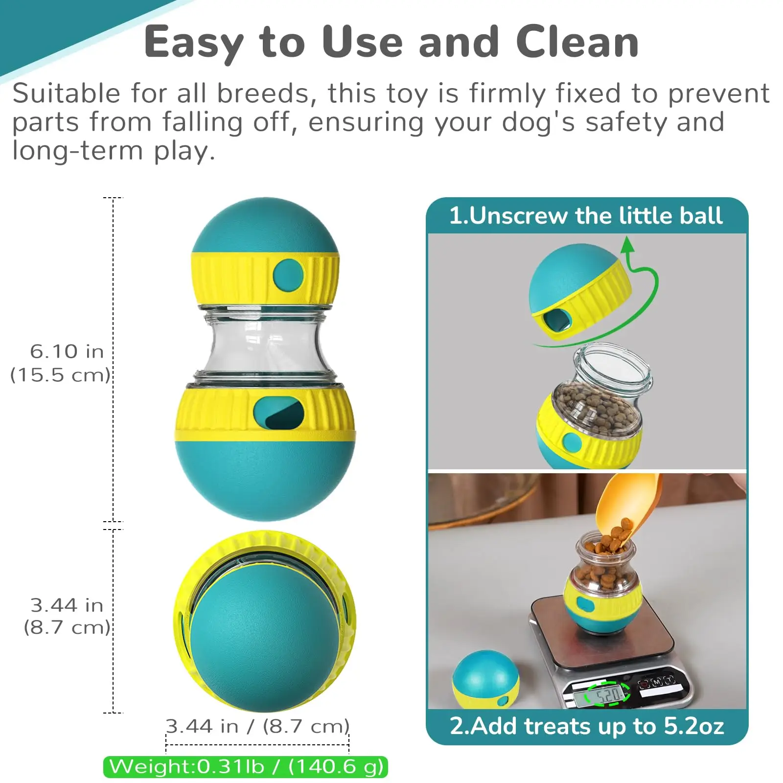 Interactive IQ-Boosting Slow Feeder Ball