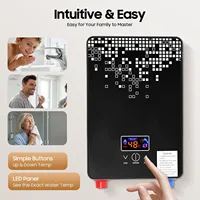 Chauffe-eau instantané pour douche 220V, mini chauffe-eau électrique avec douchette, appareil sous évier pour cuisines et salles de bain, 6500W, noir 5