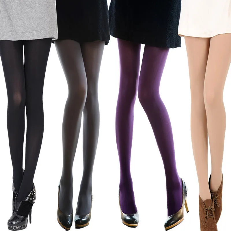 Women Candy Color Warm Sexy Tights 120D Velvet Seamless Pantyhose Spring Summer Large Elastic Long Stockings