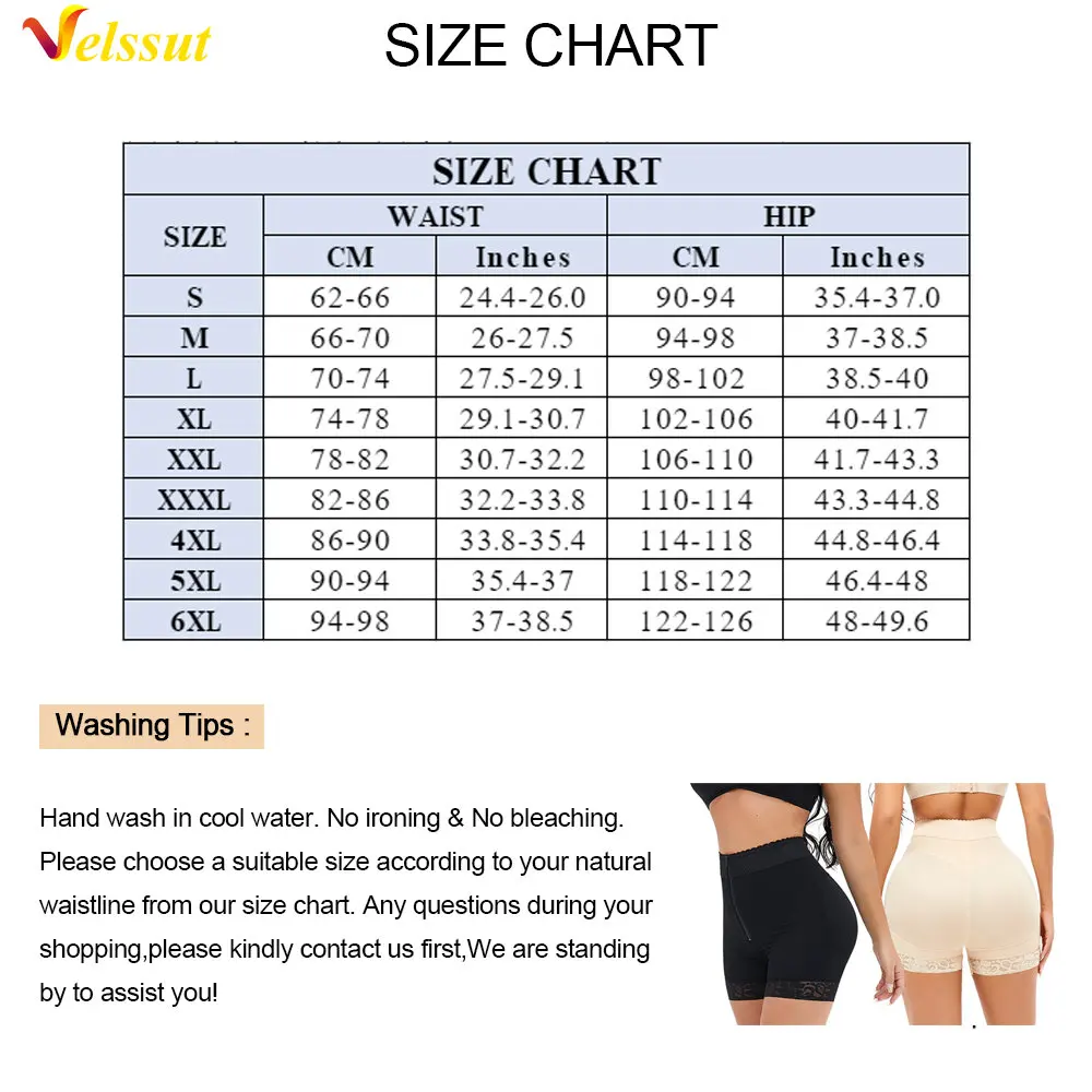 Velssut Butt Lifter Panties for Women Hip Enhancer Panty Push Up Shorts Booty Lifting Shapewear Mid Waisted Body Shaper Zipper