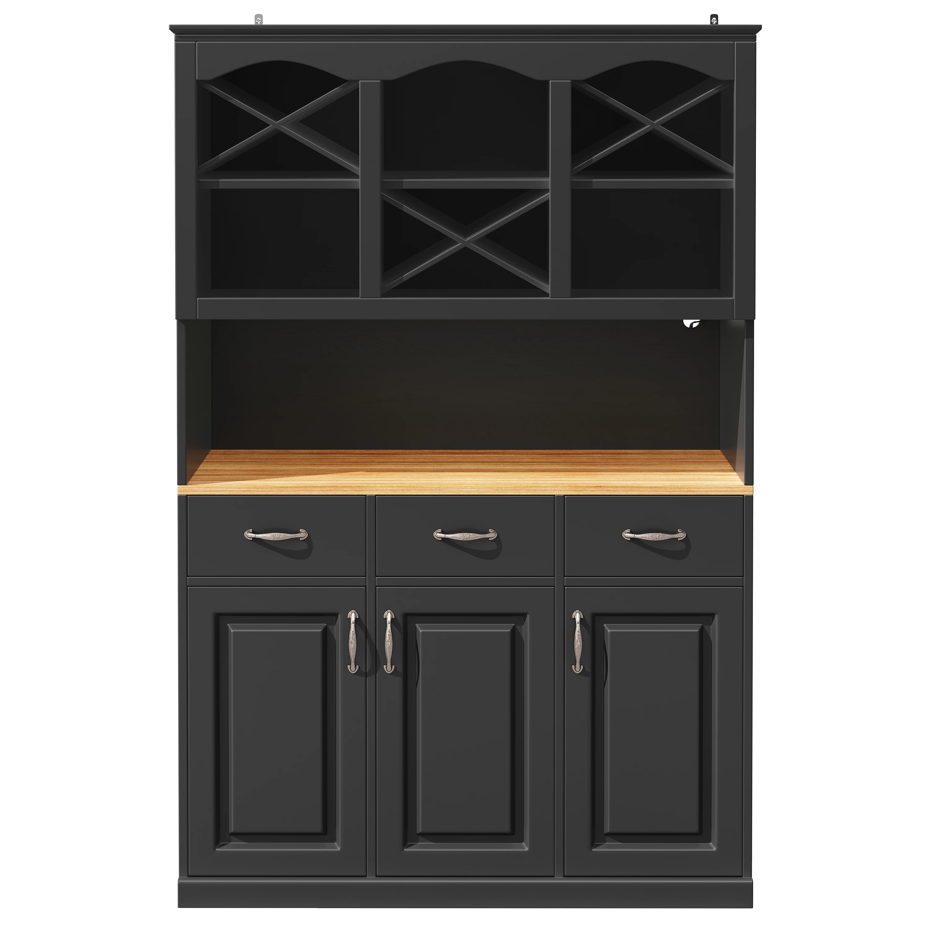 Küchenschrank (120 × 40 × 180 cm), hohes Küchenbuffet, Mehrzweckbuffet, Snackschrank, Aufbewahrungsmöbel mit drei Türen – Detail 12