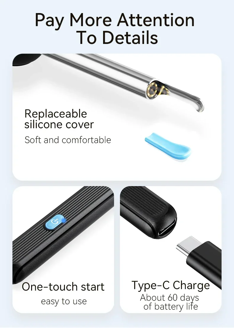 Smart Visual Ear Cleaner With Camera Led Light And Usb C Charging_voghion.com
