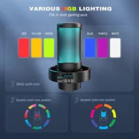 FIFINE Microphone de jeu avec contrôle RGB, touche d'extinction, microphone à condensateur pour bureau informatique avec filtre anti-poussière pour enregistrement et diffusion 2