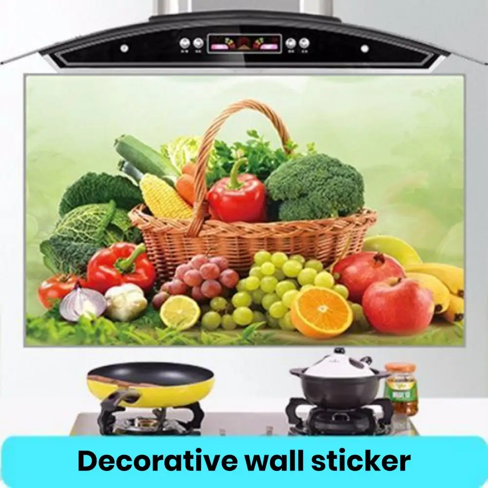 Wall Stickers Oil-proof Kitchen Flower Vegetable Fruit Dolphin Waterproof Heat Resistant Bathroom Wall Art Decal Home Decoration