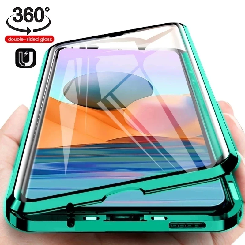 

Metal Magnetic Case For Samsung Galaxy A52 S A32 A22 A53 A51 A33 A71 Double Sided Glass Funda S21 S22 S23 Ultra Plus S20FE Cover