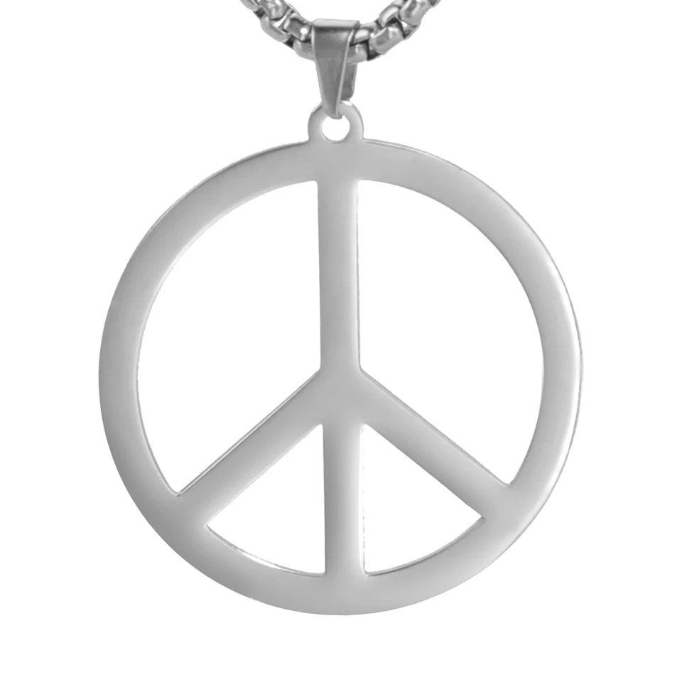 VASSAGO Cavigliera E Bracciale Con Simbolo Della Pace In Acciaio Inossidabile – Gioiello Hippie Regolabile Per Donna E Uomo, Accessorio Anni '60