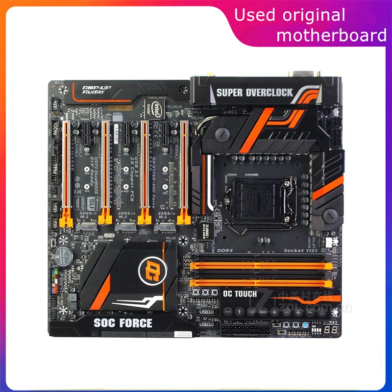 Usato Lga 1151 Per Intel Z170 Ga-Z170X-Soc Z170X-Soc Force Computer Usb3.0 Sata3 Scheda Madre Ddr4 64G Scheda Madre Desktop