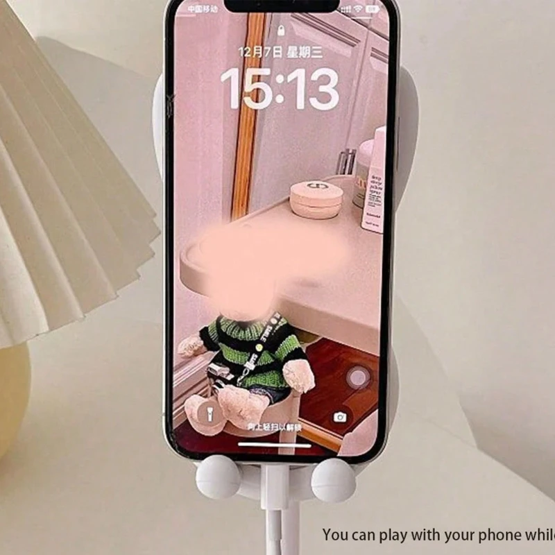1 Cartoon Rabbit Shaped Adjustable Desktop Phone, Tablet, Foldable Stand, Convenient and Practical Home Dormitory  Item
