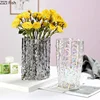 Transparent Glacier Wrinkle Glass Vase Hydroponics Flower Pots Desk Decoration Flowers Arrangement Floral Vase Modern Home Decor 2