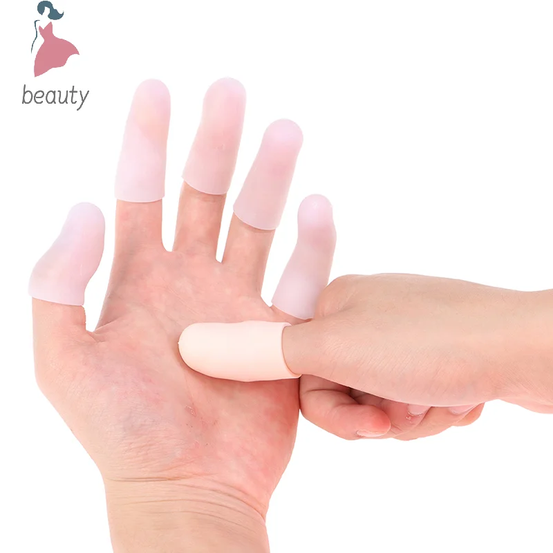 Toe Protector 10 Pcs Silicone Finger Cot Gel Finger Protector Fingers Brace Support Gloves
