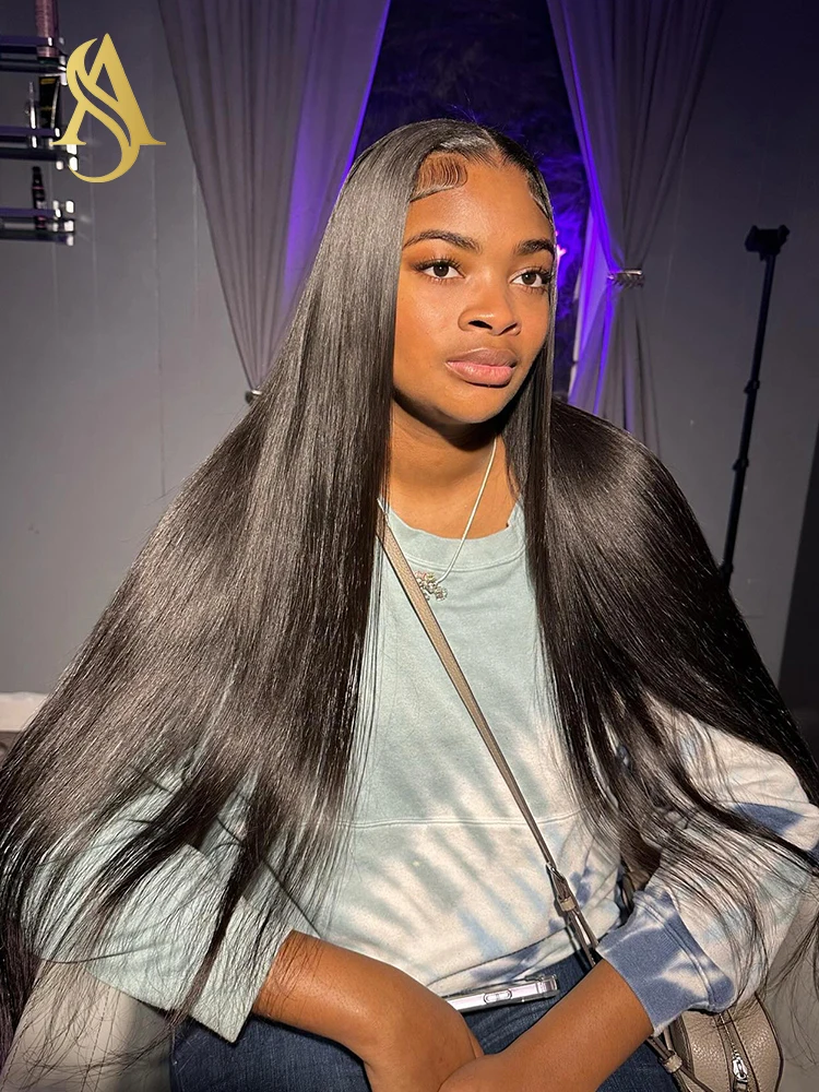 

Alisa 13x6 Hd Bone Straight Lace Front Wig Human Hair 13x4 Brazilian Preplucked Lace Frontal Wig 30 inch 360 Lace Wigs For Women