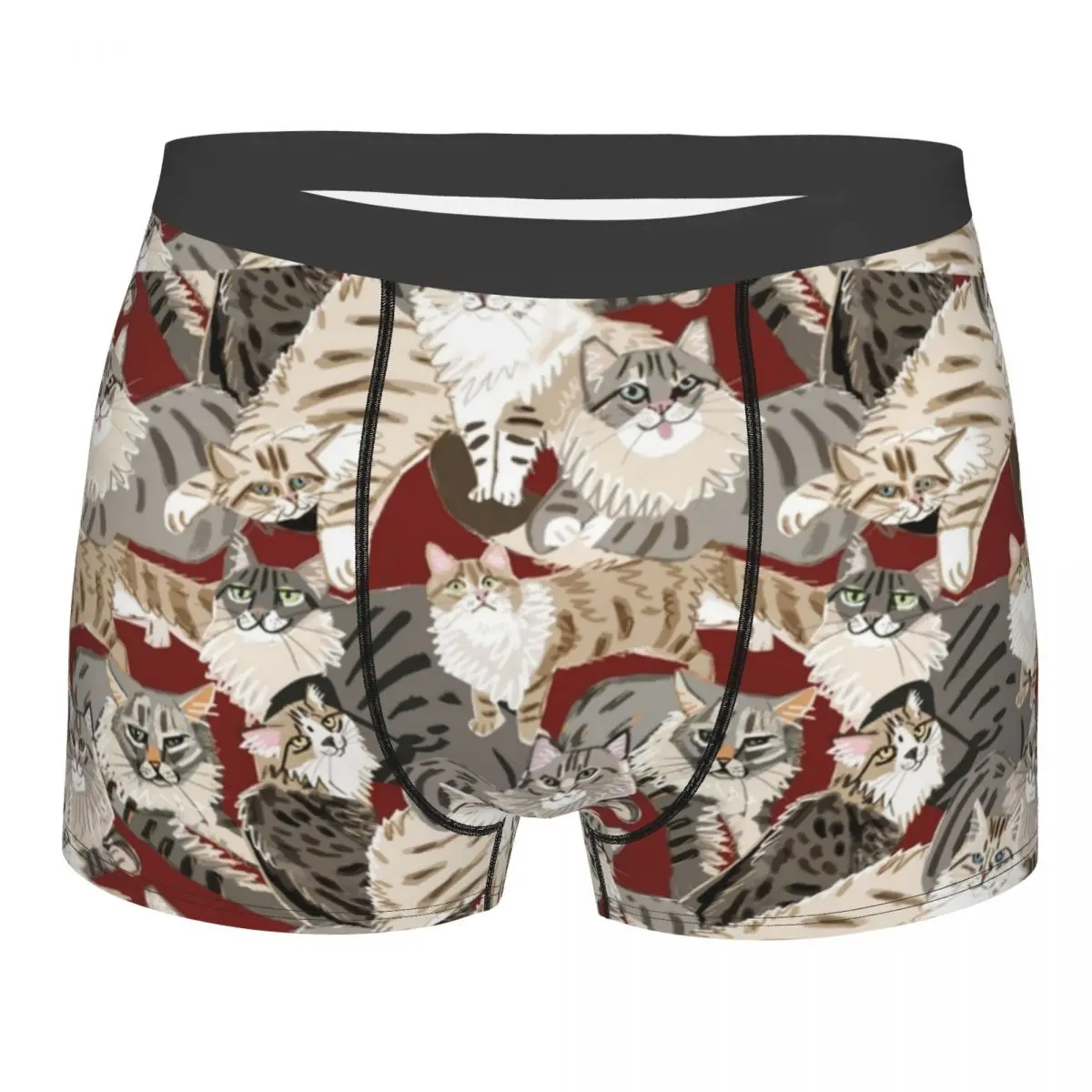 

Cat Paradise Cute Kitty Pets Men's Underwear Boxer Shorts Panties Printed Soft Underpants for Homme Plus Size