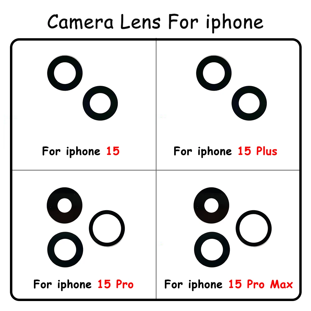 

Стеклянный объектив задней камеры для iPhone 15 Pro Max Plus с клеем