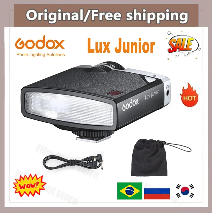Godox Lux Junior Camera Flash GN12 6000K±200K 7 Levels Flash Speedlite
