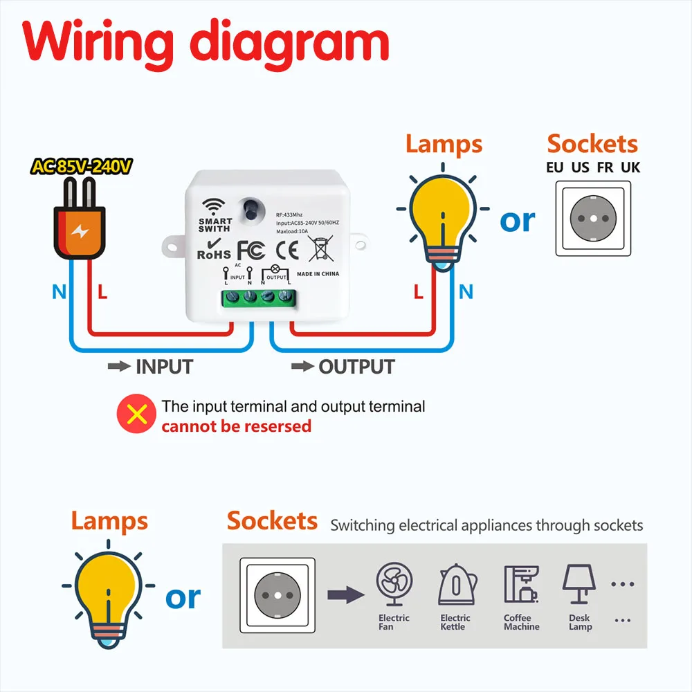 Smart US Wireless Kinetic Switch No Battery Wall Light Smart Switches,Remote  Control - Milfra