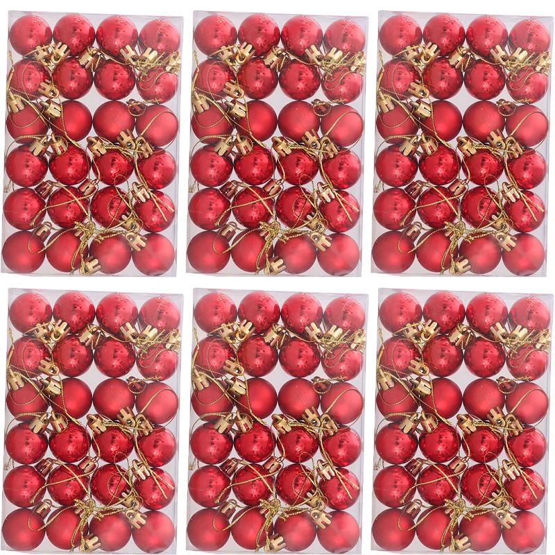 thumbnail image 1 of 24/72pcs Mini Electroplated Christmas Tree Balls Xmas Tree Pendants Hanging Decoration Set Festival Party Ornament Supplies, 1 of 5