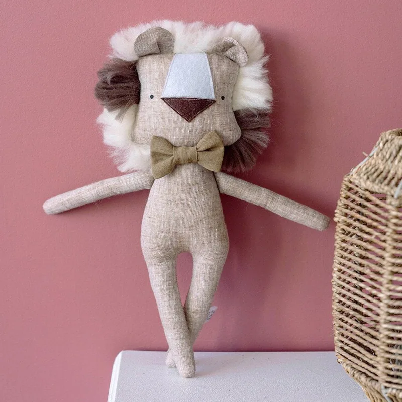 INS Nordic Linen Forest Animal Plush Lion Horse Pillow Stuffed Toy Nursery Decor for Children’s Room Kids Comfort Photo Props 4 INS Nordic Linen Forest Animal Plush Lion Horse Pillow Stuffed Toy Nursery Decor for Children’s Room Kids Comfort Photo Props 4