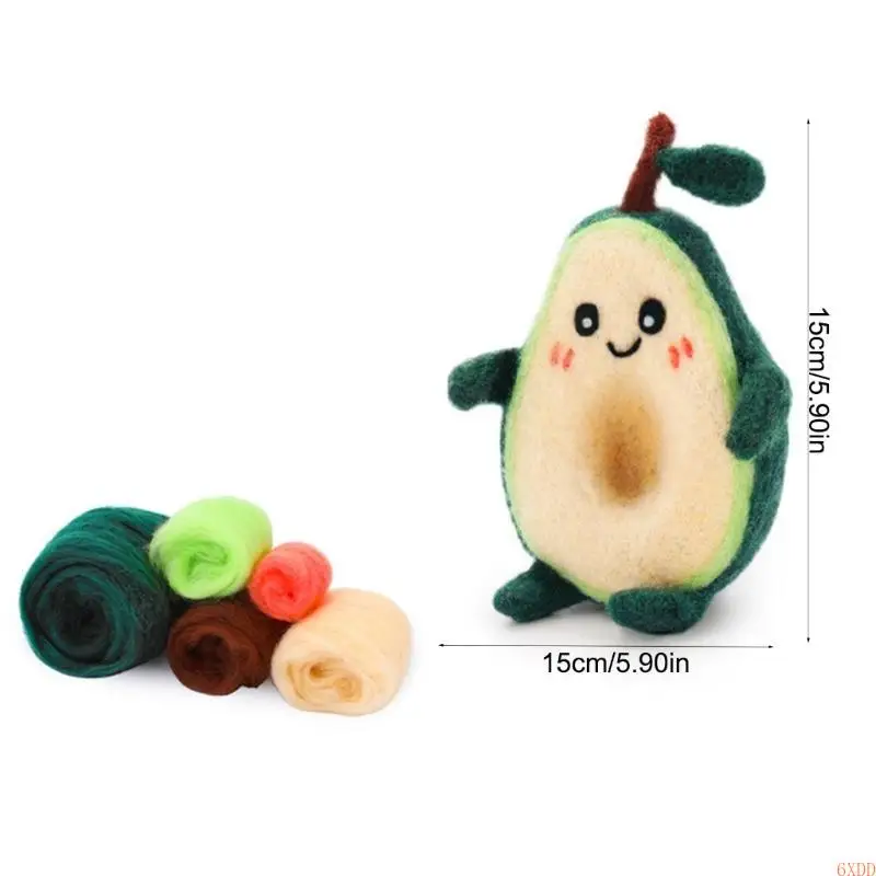 6XDD Lovely Avocado Wool Felting Needle Hobby Kits Needle Felting Starter Kits
