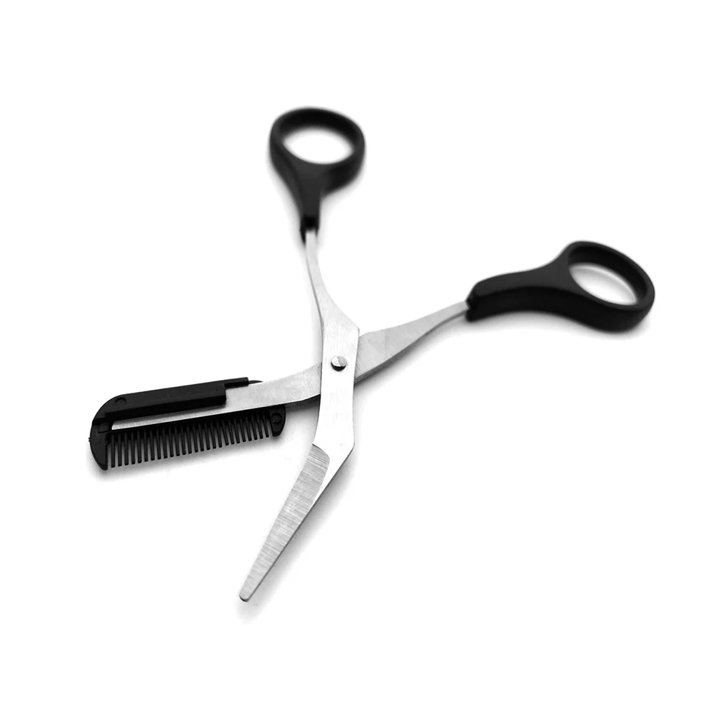 1PC Eyebrow Trimmer Shaping Stainless Steel Scissors Eyelash Brow Grooming Comb Hair Remover Razor Women Makeup Tools eyebrow trimmer set