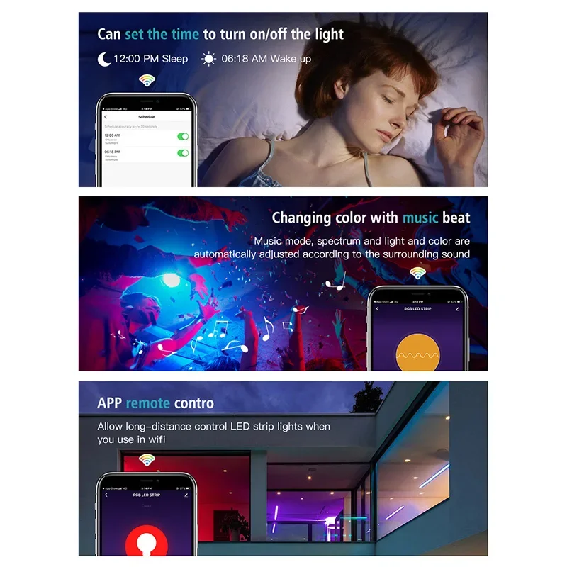 스마트 Zigbee USB Led 조명 Tuya Wifi RGB led 스트립 DC 5V 5050 스마트 Led TV 백라이팅 알렉사 구글 홈 연동