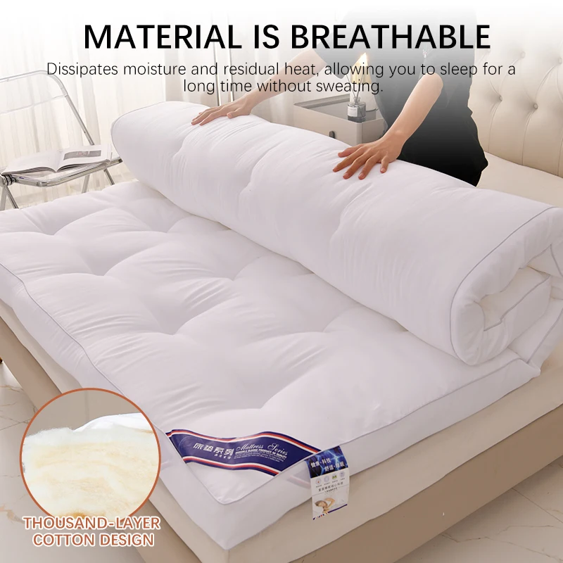 두꺼운 섬유 침대 매트리스, 침실 가구, 부드러운 쿠션, 두꺼운 10cm 높이, 싱글 더블 접이식 침대, 모든 사이즈