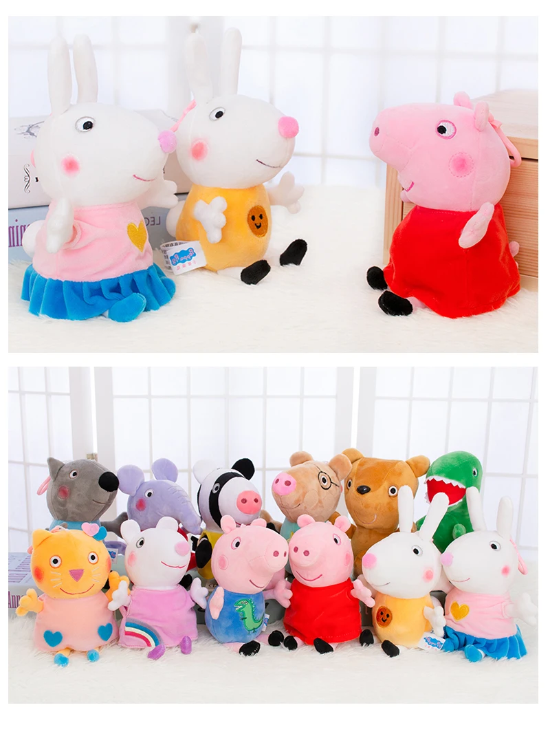 Peppa Schwein Plüsch tier weiche Stofftiere Freund George Rucksack Anhänger Schlüssel bund Teddybär Dinosaurier Puppe Kinder Weihnachts geschenk 19 – Detail 6