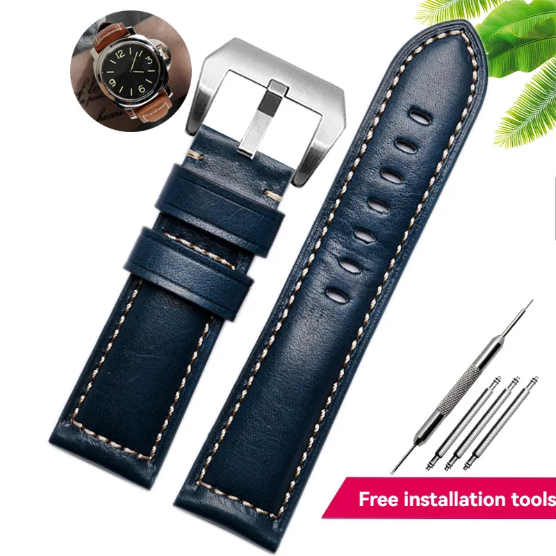 Premium Genuine Cowhide Nubuck Leather Strap Bracelet Watchband