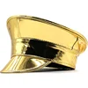 Women Men crocodile Leather Military Hat Germany Officer Visor Cap Army Hat Cortical Police Cap Halloween Party Singer hat