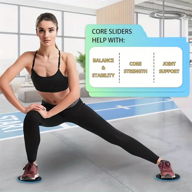 2pcs Pilates Slide Discs Yoga Abs Fitness Foot Mat Sled Waist Trainer Slide Board for Hip Lifting and Core Strength Training 6