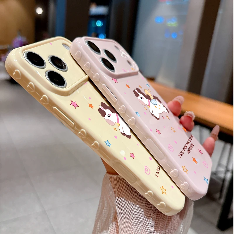Cute Unicorn Pegasus Colorful Stars Heart Side Shockproof Soft Phone Case