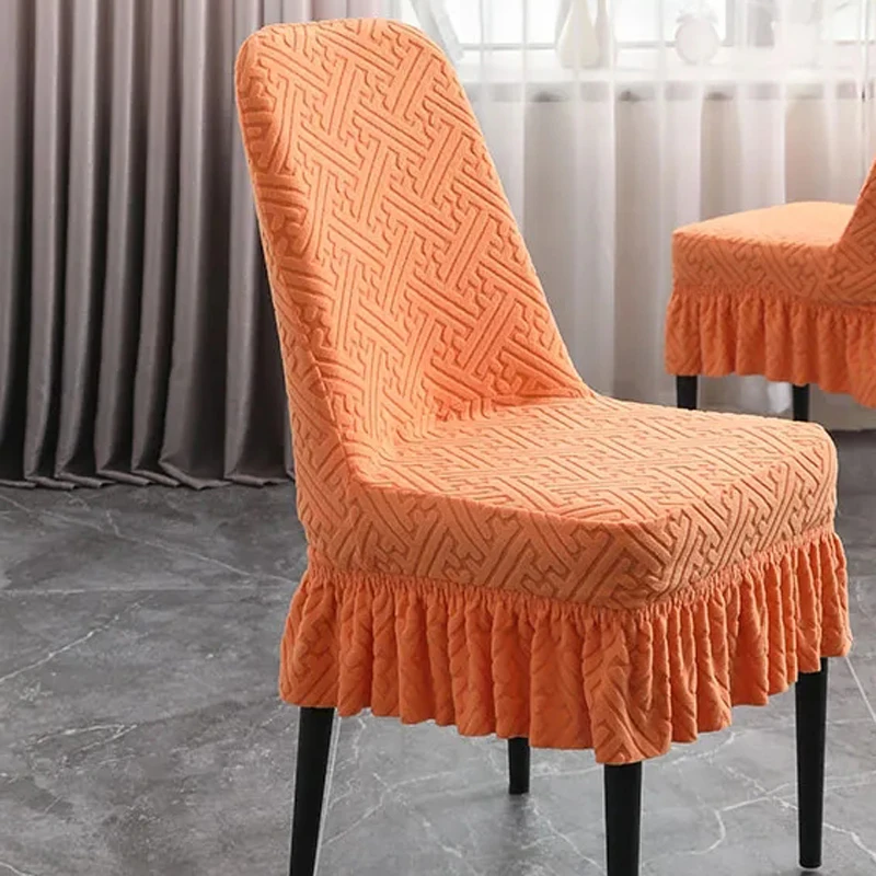 

Эластичный Универсальный изогнутый Чехол для стула, простой утолщенный декоративный чехол для ресторана, обеденного стула, защитный чехол
