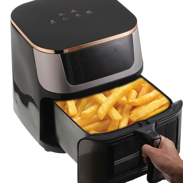 Air Fryer 12L Stainless Steel Visible Large Capacity Electric Oven Touch Screen Multifunctional Electric Fryer EU/US Plug