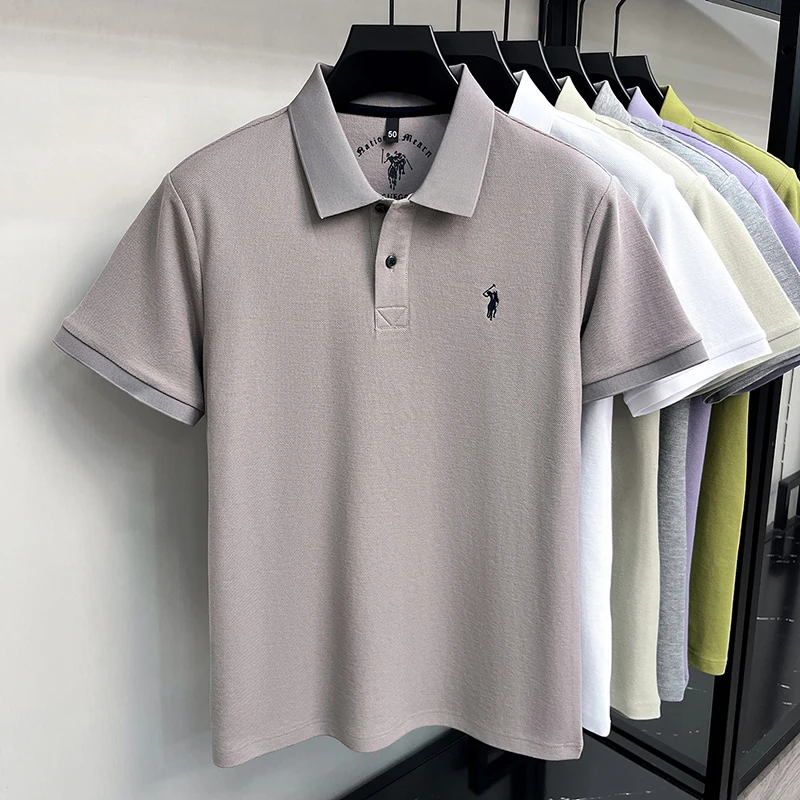Kurzarm-Poloshirt aus 100 % reiner Baumwolle Luxusmarke Paul Pony besticktes Herren-T-Shirt Sommer-Business-Casual-Oberteil atmungsaktiv – Detail 15