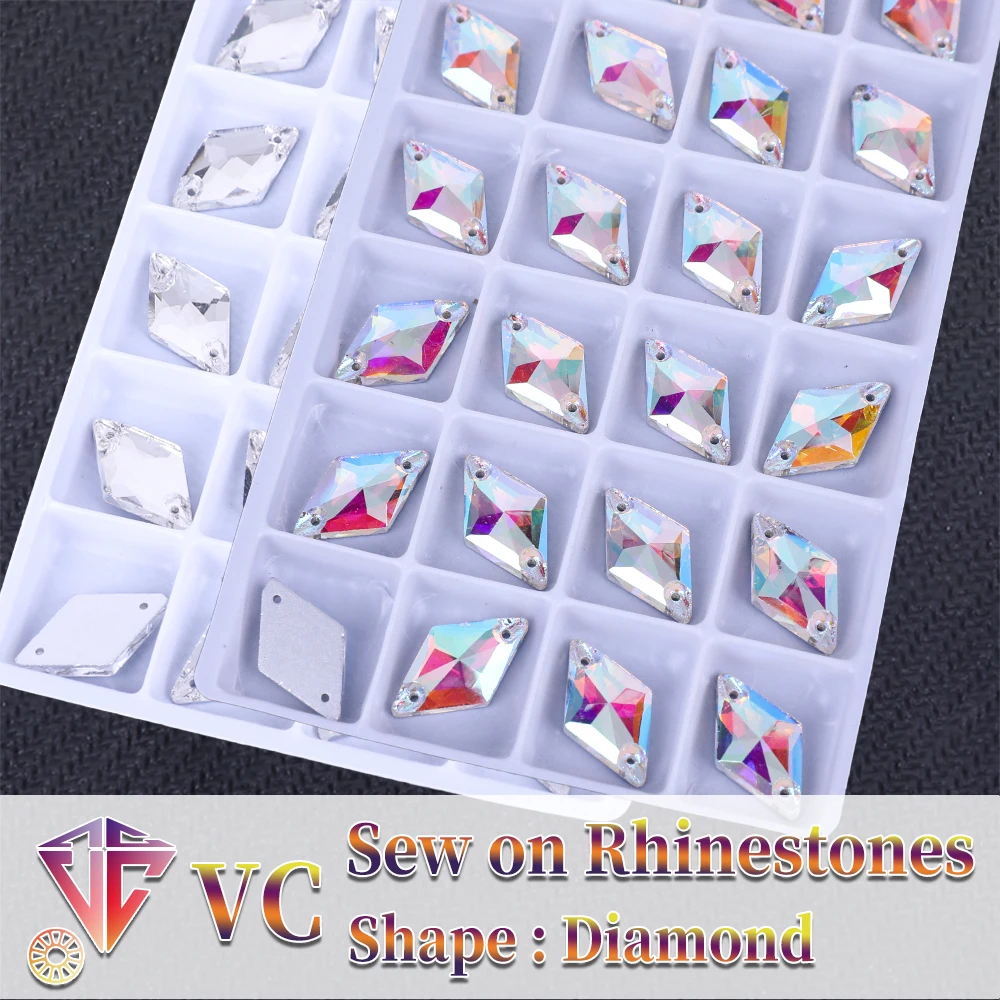 Aufnähen ab Strass Diamant form Flatback Glas kristalle für Kleidung Brautkleider alle für die Dekoration DIY