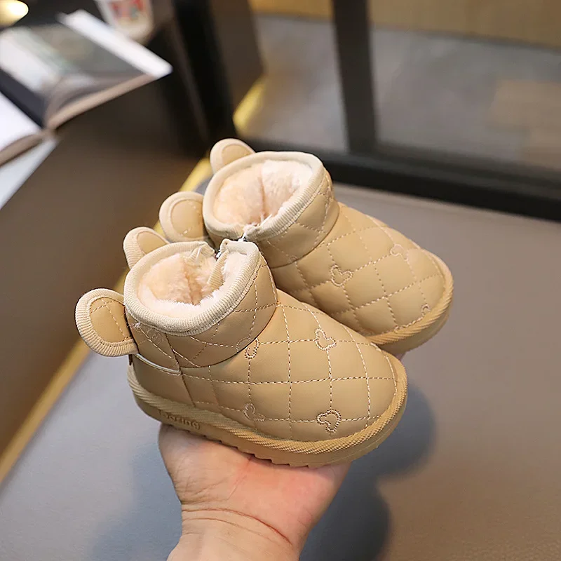 Baby Boots Shoes Winter Snow Boots Baby Girls Boys Cartoon Thick Plush Cotton Outdoor Windproof Waterproof