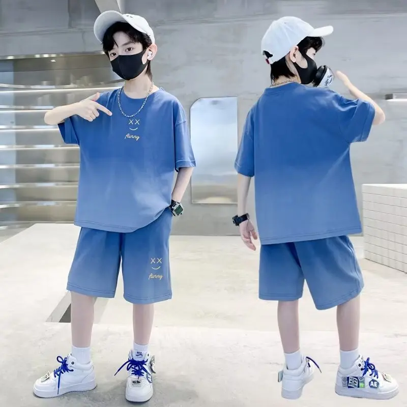 

Children Sets Sale Price Short-sleeved Summer Loose Top, Short-sleeved T-shirt + Three-quarter Pants Two-piece Set Loungwear