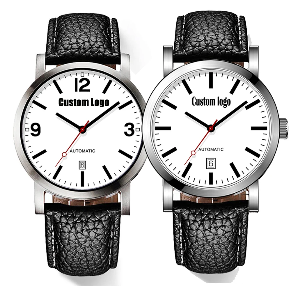 BERNY Customized Automatic Mechanical Watch Design Art Word Logo Dial Railway Clock Personalized Classic Railroad Wristwatch
