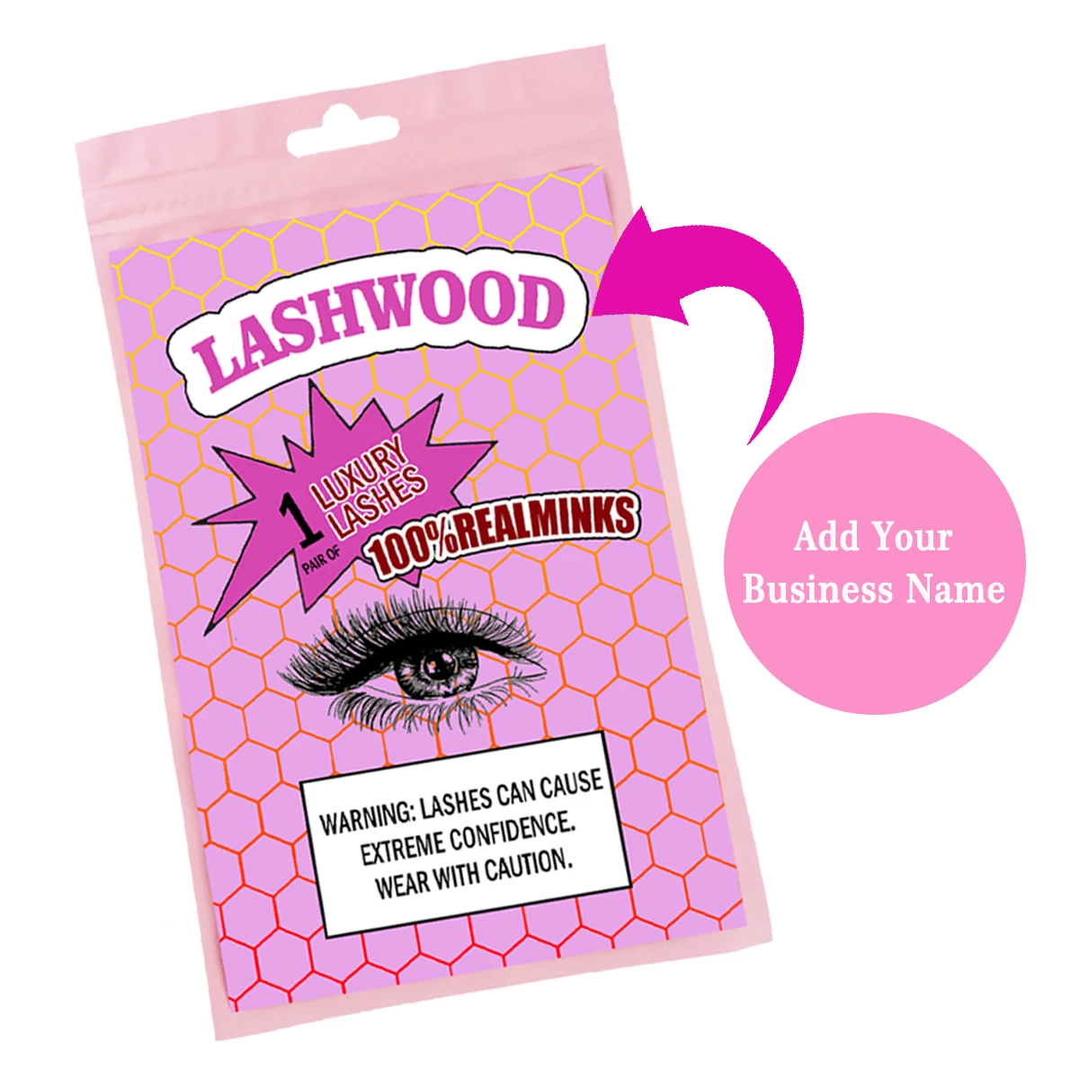 Eyelash Packaging Bag Wholesale Pink Black White Zip Lock Party Favor Bag Eyelashes Lash Package Box Custom Logo Sticker 3