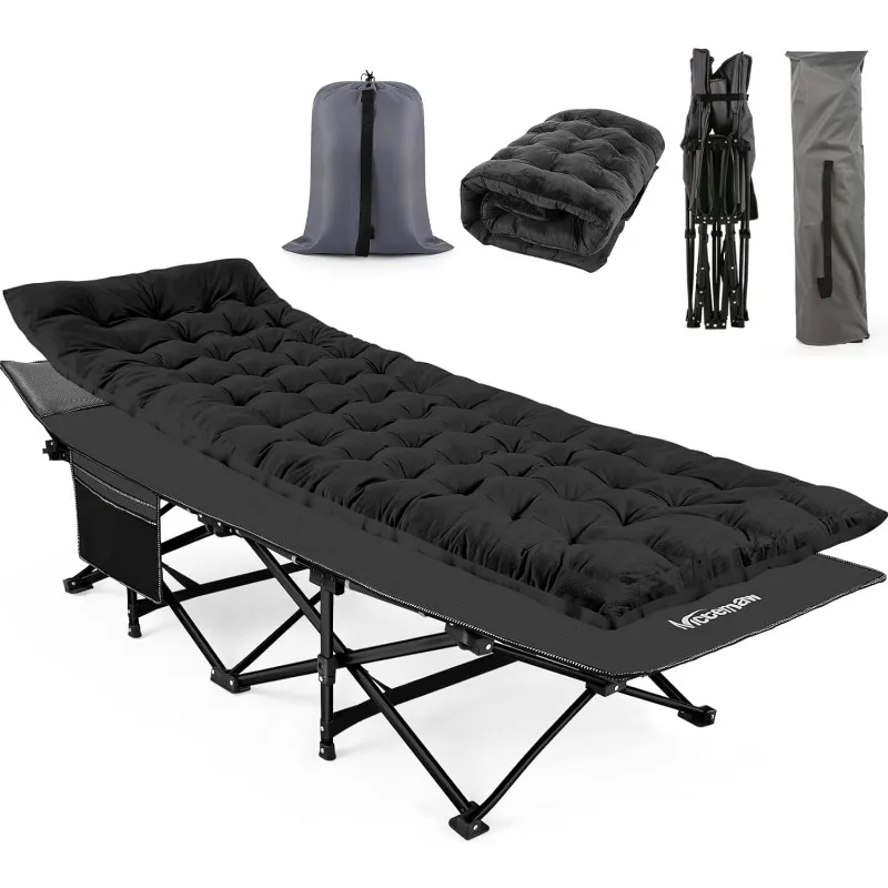 

Camping Cots for Adults with 3 Inch Extra Thick Mattress, Cots for Sleeping 900 LBS, Heavy Duty Sleeping Cots Camping Bed