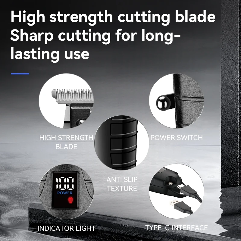 Kemei  Hair Clipper Professional Trimmer Cordless Haircut Machine Type-c Rechargeable Hair Trimmer  Zero Gapped Cutting km-2293 4