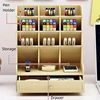 Pencil Holder, Wooden Desk Organizer with Drawers, 12 compartmentsk, Pen Holder Storage Box, Art Supply Organizer, Desktop 5