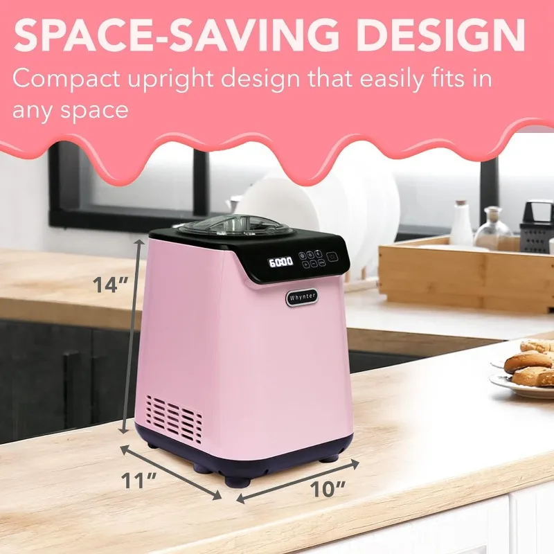Whynter ICM-128BPS Upright Automatic Ice Cream Maker 1.28 Quart Capacity,Built-in Compressor,no pre-freezing,LCD Digital Display 6