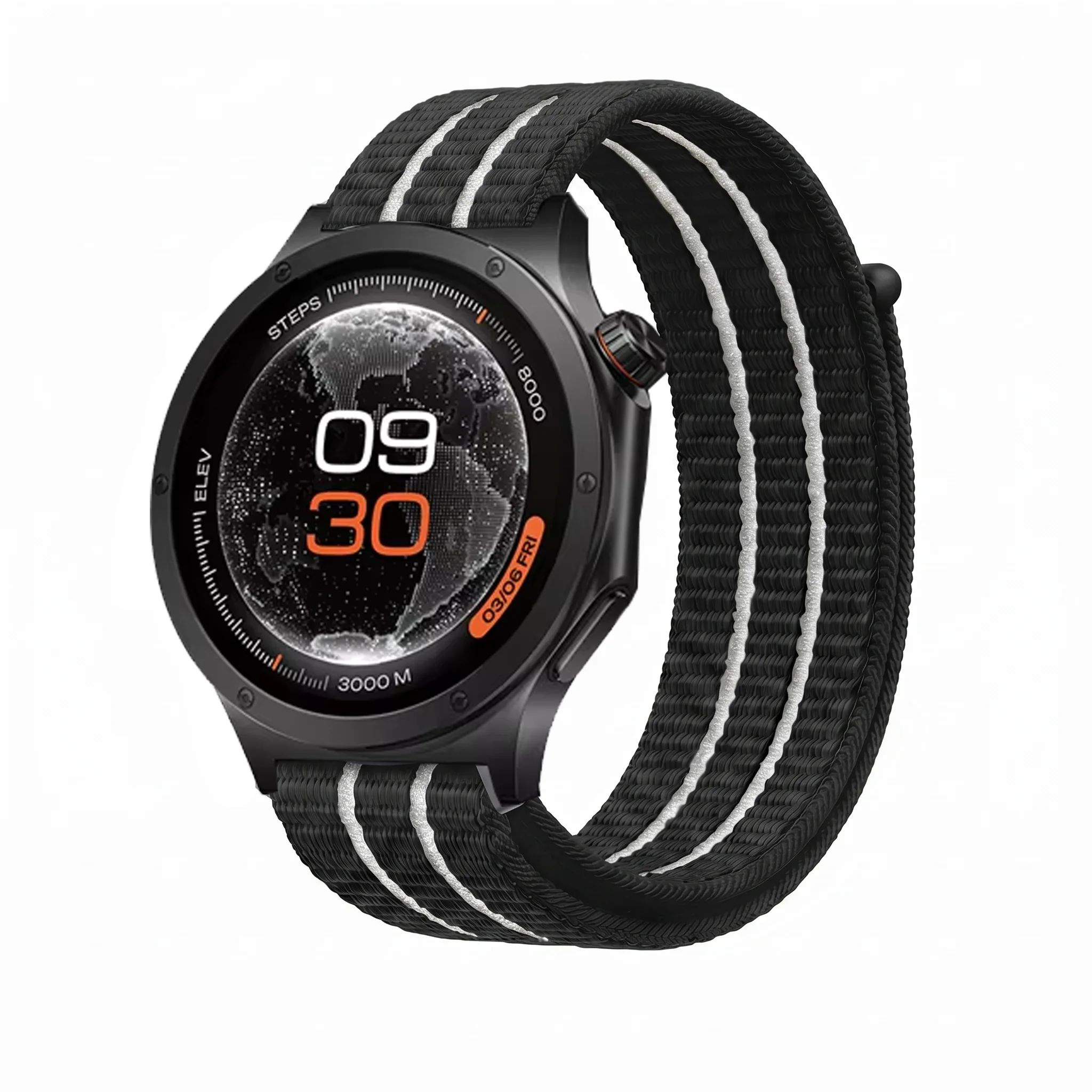 Enhanced Sport Nylon Loop Band - Premium Smartwatch Accessory Bracelet, 22mm Watch Strap
