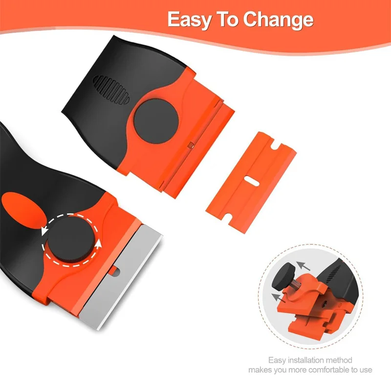 Window Scraper Tool Double Edged Non Scratch with Metal/Plastic Blades