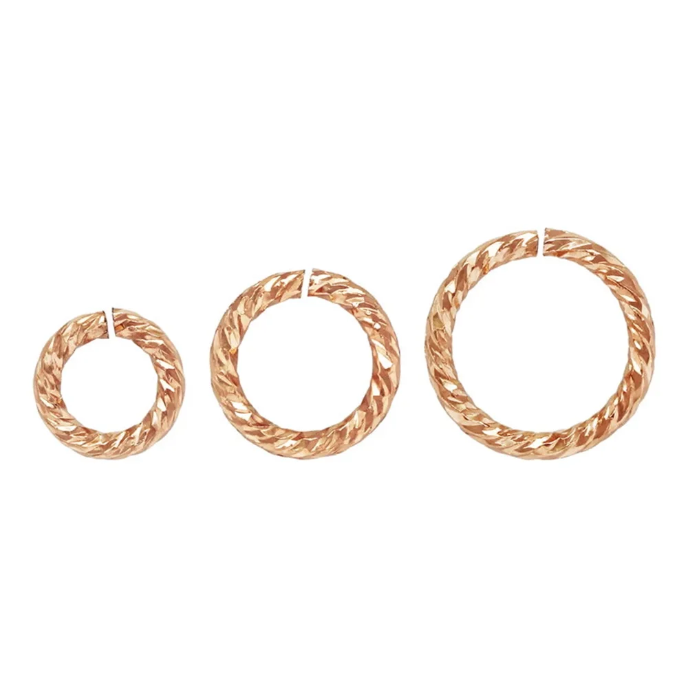 

14K Rose Gold Filled Sparkle Open Jump Rings 4mm 5mm 6mm Wire 0.76mm(20.5 gauge)