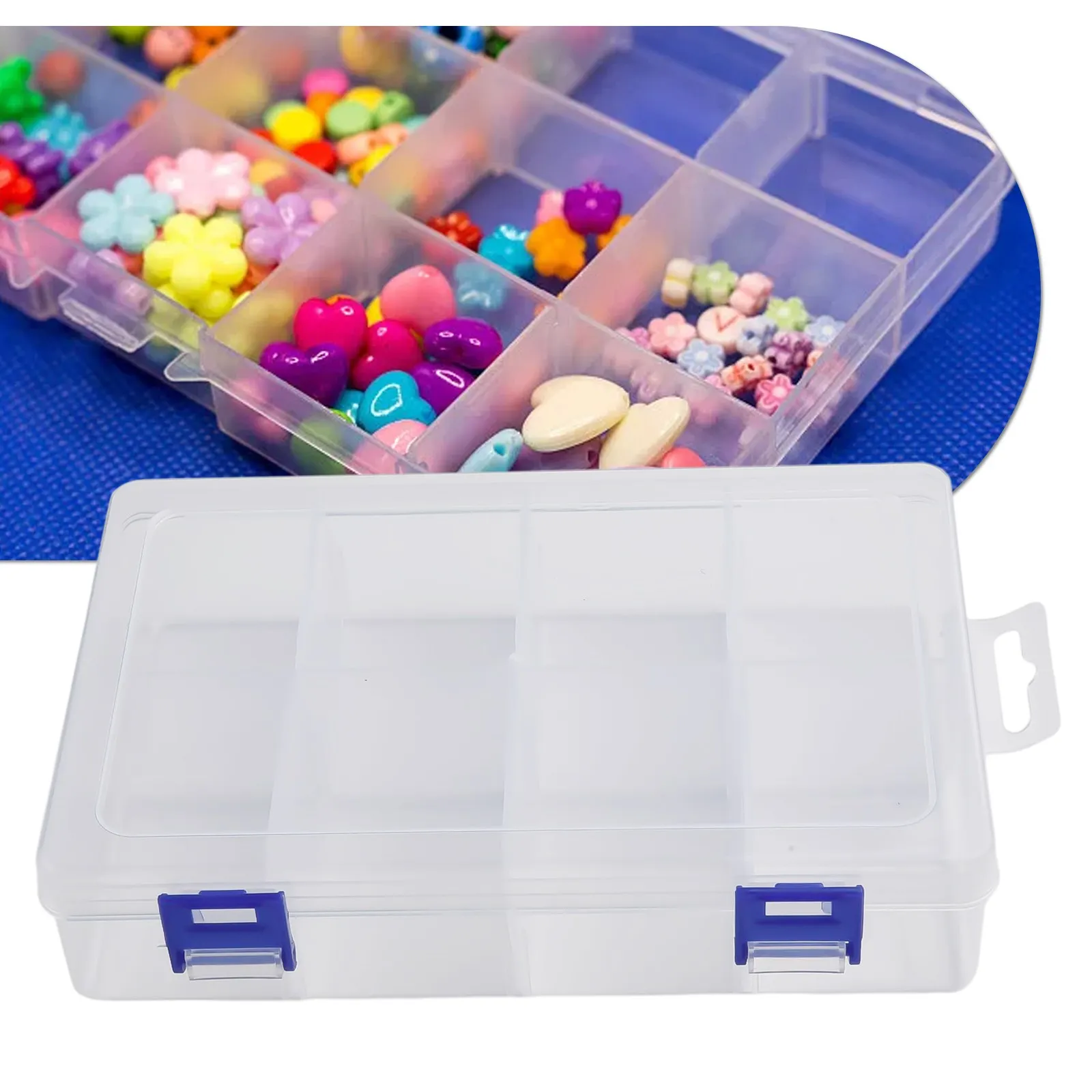 Transparent Plastic Box Adjustable 8 Grids Compartment Storage Box