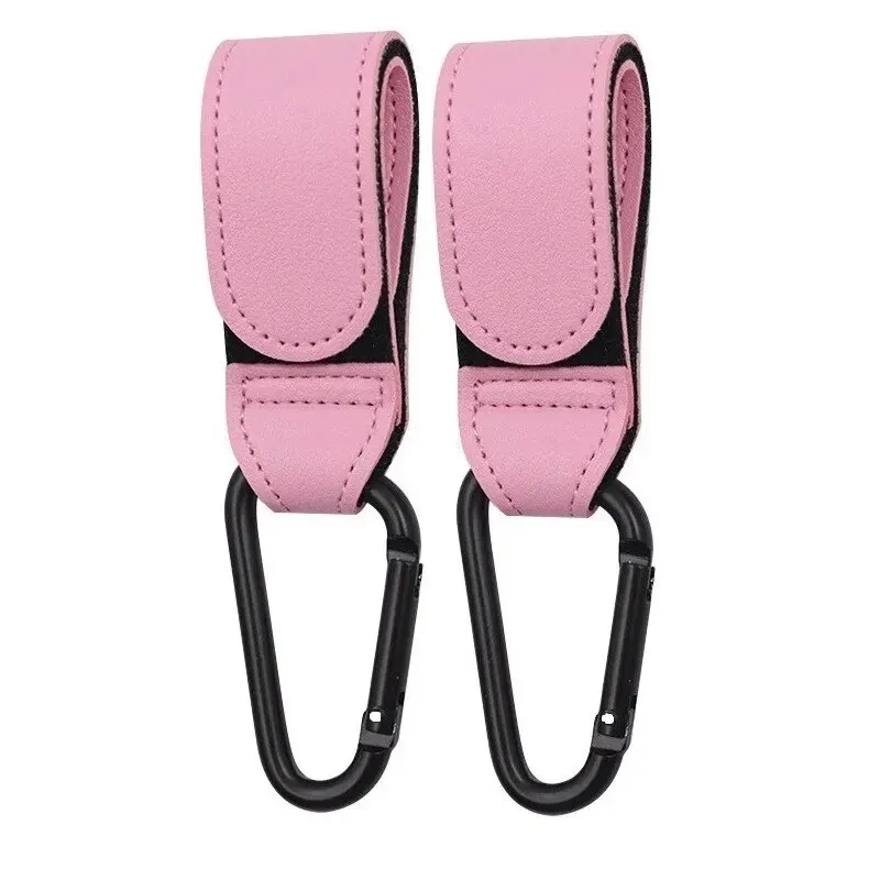 Luxury Leather Stroller Hooks - Adjustable Pram Organizer & Diaper Bag Hanger