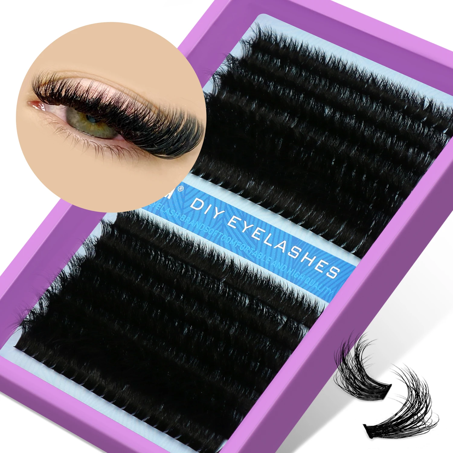GROINNEYA DIY Lash Extension Mix Styles Lash Clusters Individual Lashes Extensions Clusters DIY Makeup False Eyelashes